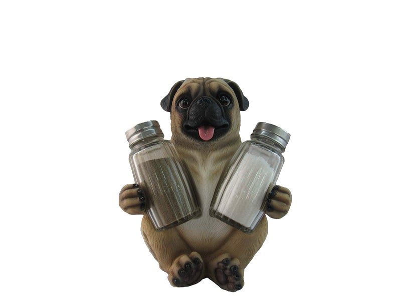 DWK Animal Holder with Salt And Pepper Shaker Set (3 Piece) | Kitchen DÃ©cor and Accessories | Salt and Pepper Shakers | Home DÃ©cor | Home Decorationsâ€¦ (Pug) - Image 1